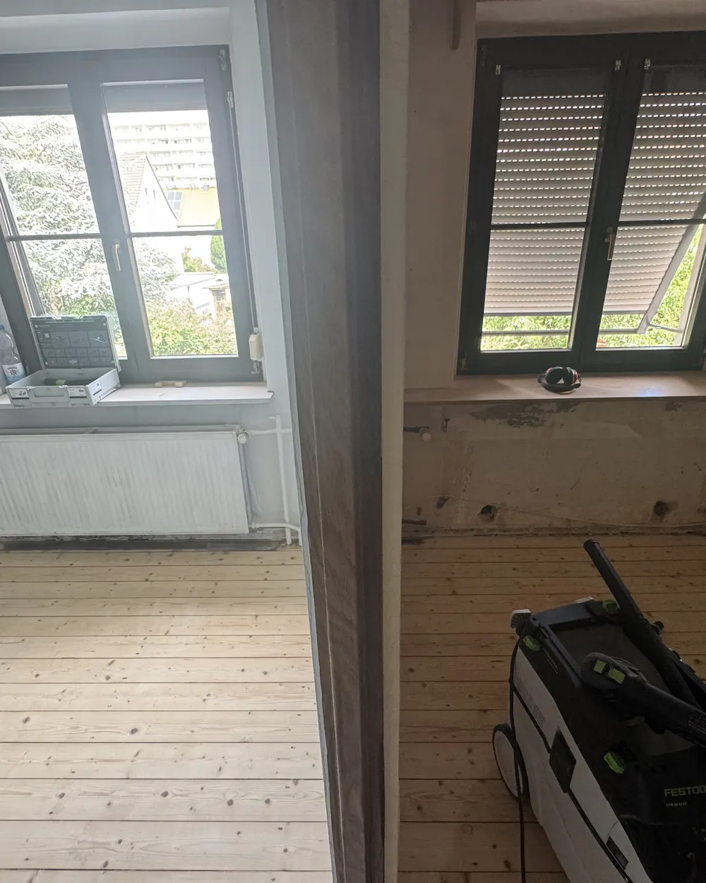Alter Dielenboden vor der Aufarbeitung